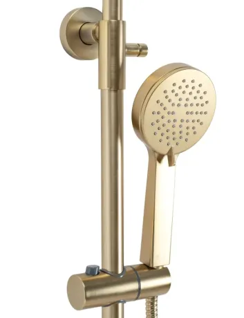 Душовий гарнітур REA PAROT BRUSHED GOLD матове золото з термостатом — Photo 4