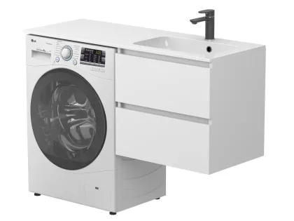 Тумба підвісна LUMO Біла матова для умивальника DELLA 1200 R Miraggio