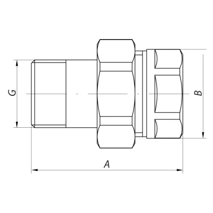 Згін американка (хром) 1/2 "прямий Koer KR.341.chr (KR2702) — Photo 2