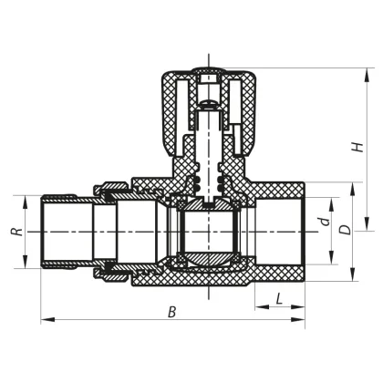 Кран радіаторний 25x3/4 прямий PPR Koer K0160.PRO (KP0205) — Photo 1