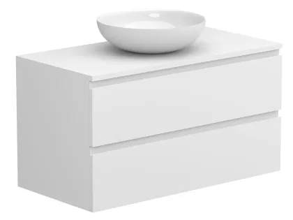 Тумба підвісна MONO 900 Біла soft-touch з умивальником TOBI Miraggio
