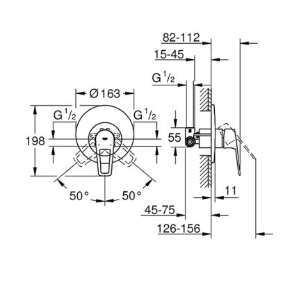 Змішувач для душу GROHE BAULOOP 29080001, хром — Photo 1