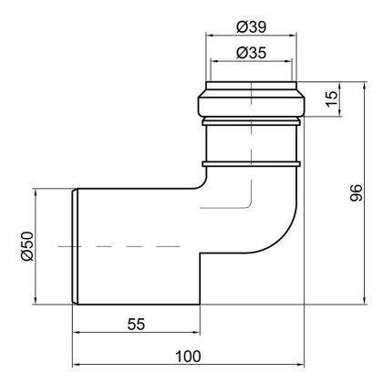 Редукція каналізаційна TA Sewage 50х32 кутова — Photo 1