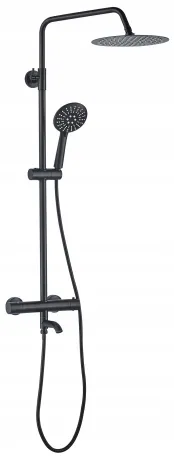 Душовий гарнітур REA LUNGO BLACK чорний з термостатом * — Photo 1