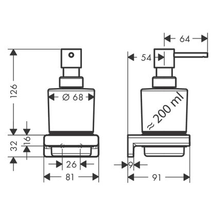 Дозатор рідкого мила HANSGROHE ADDSTORIS 41745670, чорний — Photo 1