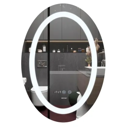 Дзеркало Mixxus PLAIN MV02-50x70 з Led Touch, Anti-fog, димером, регулятором яскравості, годинником (MI6010)