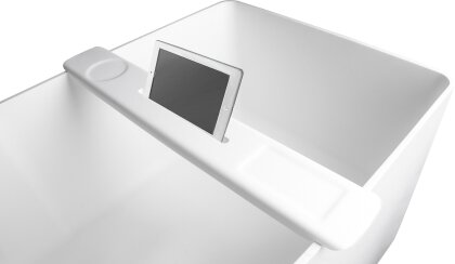 Накладна поліця на ванну, кам&#039;яна Solid surface 870*115*24мм, колір білий