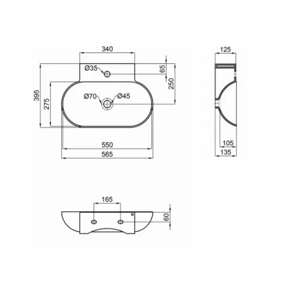 Раковина Qtap Cardinal 565х400х130 White QT0411K177WN — Photo 1