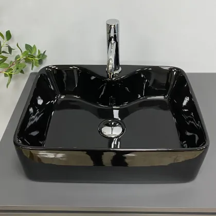 Умивальник (раковина) VBI FORLI BLACK GLOSSY накладний