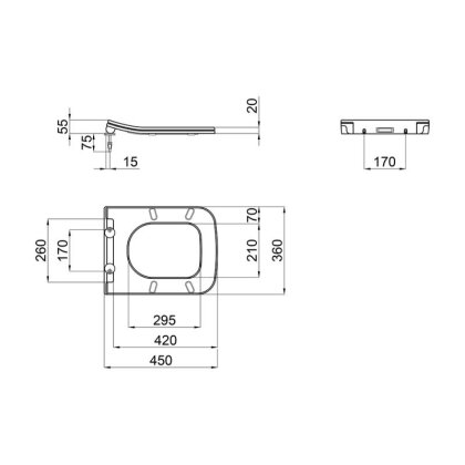 Сидіння для унітазу Qtap (Crow) з мікроліфтом Slim QT0599SC2170W — Photo 1