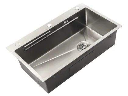 Мийка з нерж. Сталі ZERIX ZH6845-SET-05 DECOR NANO-SILVER (3.0/0.8) КОМПЛЕКТ (колір нержавійка) (ZM5589) — Photo 5