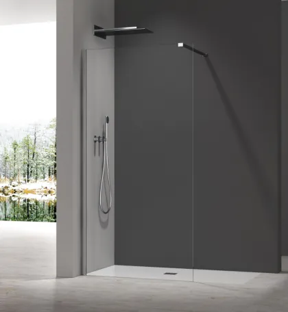 Душова перегородка Koer SR SP01-100x200-TR-01 Walk-In прозоре скло Easy Clean 8мм, хром (KR5393) — Photo 8