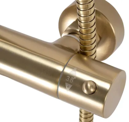 Душовий гарнітур REA PAROT BRUSHED GOLD матове золото з термостатом — Photo 3
