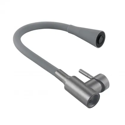 Змішувач для кухні Lidz Aria 015F31 (k35) з гнучким виливом LDARI015F31GGRP49567 Graphite/Grey — Photo 5