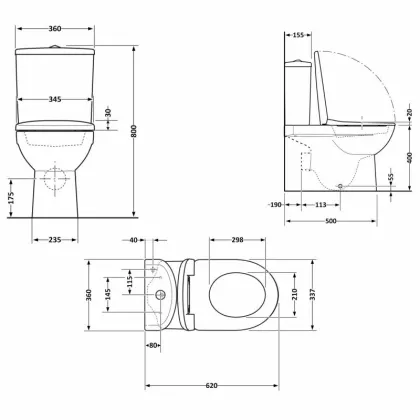 Унітаз підлоговий Qtap Stork Ultra Quiet 630×350×805 мм із сидінням Soft-close, White QTSTO27W49260 — Photo 1