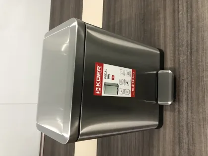 Відро для сміття з плавним закриттям прямокутне Koer TC-010315-02 15 л колір нержавійка (KR5603) — Photo 7