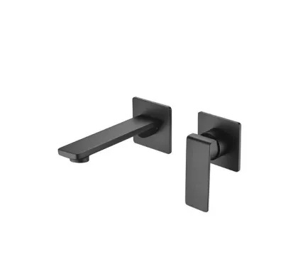 IMEX FIYI BLACK MATT Змішувач для умивальника зі стіни, чорний матовий