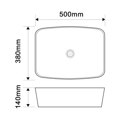 Раковина накладна Mixxus Premium DIVERSE-0109 EDGE GOLD 500х380х140mm (MP6548) — Photo 1