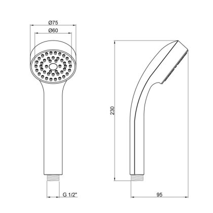 Лійка для ручного душу Qtap Rucni 75 мм округла QTRUCA075O1ZCG Chrome — Photo 1