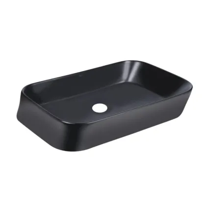 Комплект Qtap Scorpio: Раковина накладна прамокутна 550х390х120 мм Matt Black + Донний клапан PU03 — Photo 3