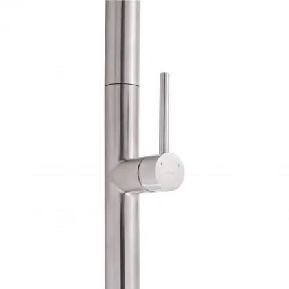 Змішувач для кухні Qtap Lenicka з висувним виливом QTLEN9138103UN Brushed Nickel PVD — Photo 5