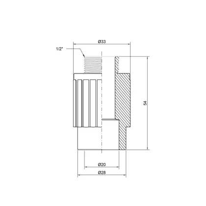 Муфта PPR Thermo Alliance 20х1/2" ЗР — Photo 1