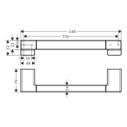 Поручень для ванної кімнати HANSGROHE ADDSTORIS 41744000, хром — Photo 1