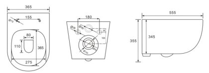 TOLEDO Rimless унітаз підвісний 55,5*36,5*35,5см, сидіння Duroplast Slim slow-closing — Photo 1