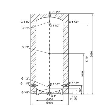 Теплоакумулятор Thermo Alliance TA-ТАМ-00 1000 із ізоляцією 60 мм — Photo 1