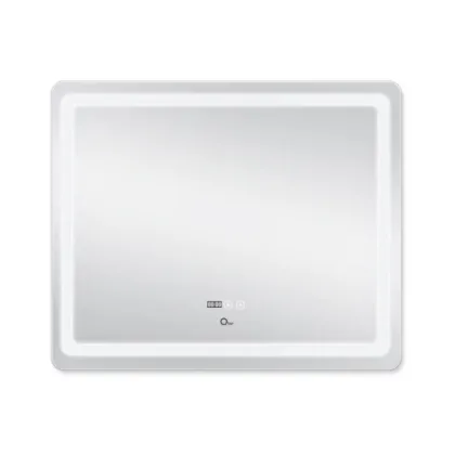 Дзеркало Qtap Mideya  1000х700 з LED-підсвічуванням Touch,  з антизапотіванням, з годинником, димером, рег. яскравості  QT2078NCF10070W — Photo 2