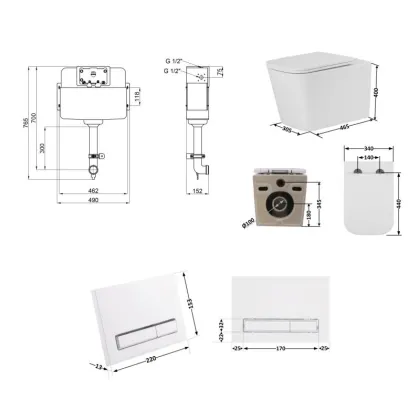 Готове рішення Qtap для ванної кімнати: Унітаз напольний Tern Ultra Quiet QT17223303AW + інсталяція QT0122490S+ клавіша QT0111M08V1384W — Photo 1
