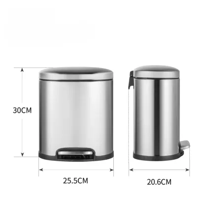 Відро для сміття з плавним закриттям овальне Mixxus Premium Topper-TC0205 SS Color 5л колір нержавійка (MI7059) — Photo 6