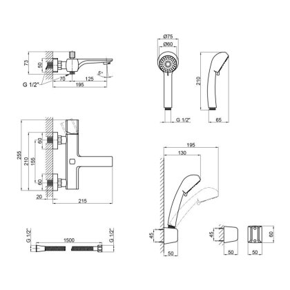 Змішувач для ванни Qtap Krychle 3052104GC — Photo 1