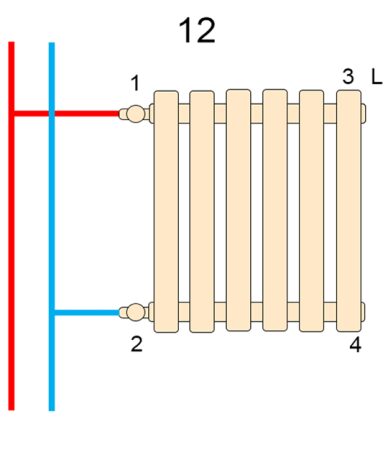 Вертикальний трубчастий радіатор Quantum 1 H-1800 мм, L-405 мм Betatherm з боковим підключенням — Photo 8