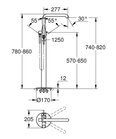 Підлоговий змішувач для ванни Grohe Essence New (23491001) — Photo 5