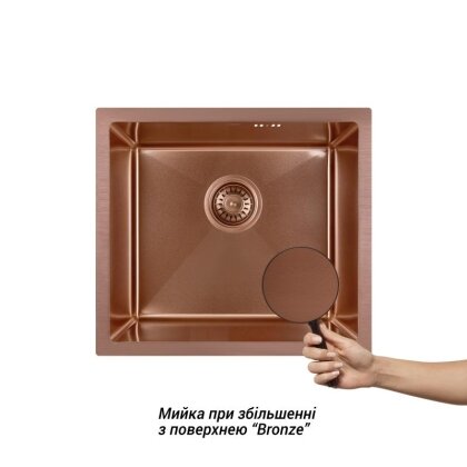 Кухонне миття Qtap D4843BR 2.7/1.0 мм Bronze (QTD4843BRPVD10) — Photo 2