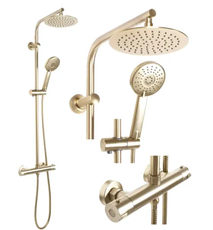 Душовий гарнітур REA BLISS BRUSHED GOLD із термостатом