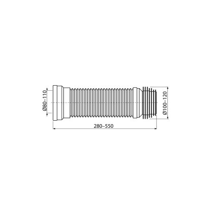 Гнучка підводка для випуску унітаза 240-600мм (Koller Pool) — Photo 1