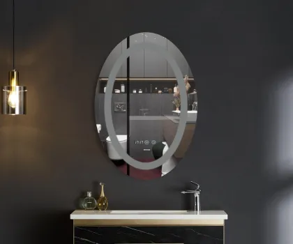 Дзеркало Mixxus PLAIN MV02-50x70 з Led Touch, Anti-fog, димером, регулятором яскравості, годинником (MI6010) — Photo 7