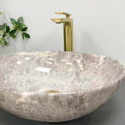 Умивальник (раковина) VBI PARMA GREY STONE GLOSSY накладний — Photo 4