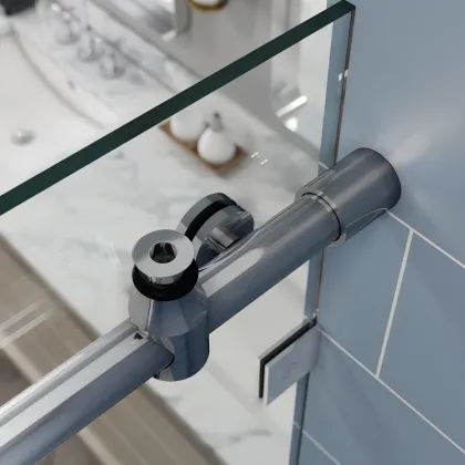 Двері в нішу Koer SR SD06-140x220-TR-07 прозоре скло Easy Clean 8мм, графіт (KR5369) — Photo 2