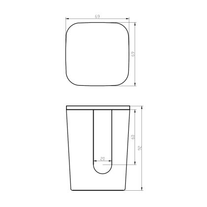 Коробочка для спонжиків 70*70*105мм кам&#039;яна Solid surface — Photo 1