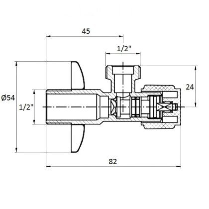 Угловий вентиль G1/2-G1/2 — Photo 1