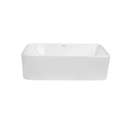 Комплект Qtap Tern: Раковина накладна прамокутна 475х370х140 мм White + Донний клапан PU02 — Photo 2