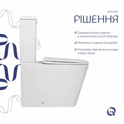 Унітаз підлоговий Qtap Crow Eco Ultra Quiet безобідковий з сідінням Soft-close QTCRO27W51030 — Photo 3