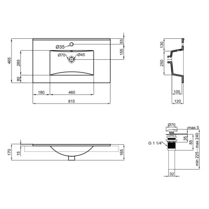 Раковина Qtap Albatross New 810x470x180 White з донним клапаном QT0111750680W — Photo 1