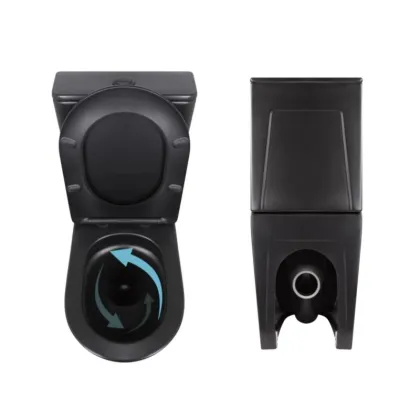  Унітаз підлоговий Robin Ultra Quiet QT13226083AMB 660x360x855 Black + Біде напольне Robin QT13442141CMB 565x360x405 Black — Photo 4
