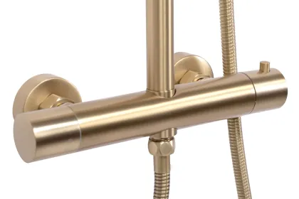 Душовий гарнітур REA VINCENT BRUSHED GOLD матове золото з термостатом — Photo 2