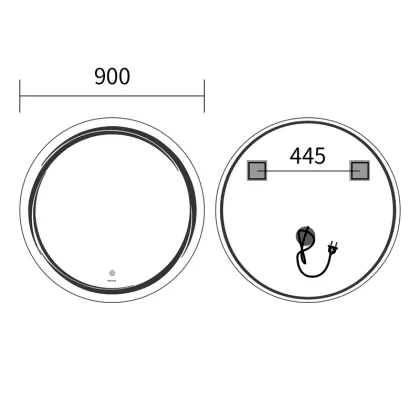 Дзеркало Mixxus Premium WAVE MC04-90 з Led Touch, Anti-fog, димером (3-6,5kK) (MP6637) — Photo 9