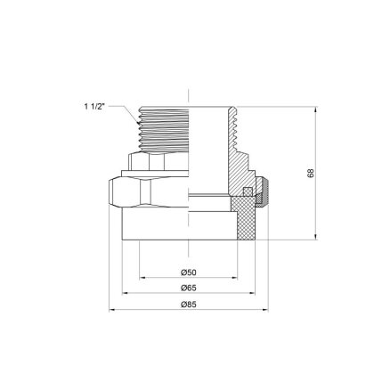 Згін &quot;Американка&quot; PPR Alfa Plast 50х1&quot; 1/2 ЗР — Photo 1